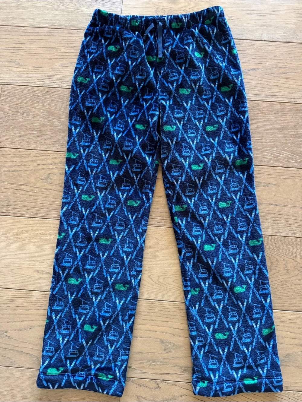 NWOT Vineyard Vines Navy Blue and Green Fleece Pajama Pants